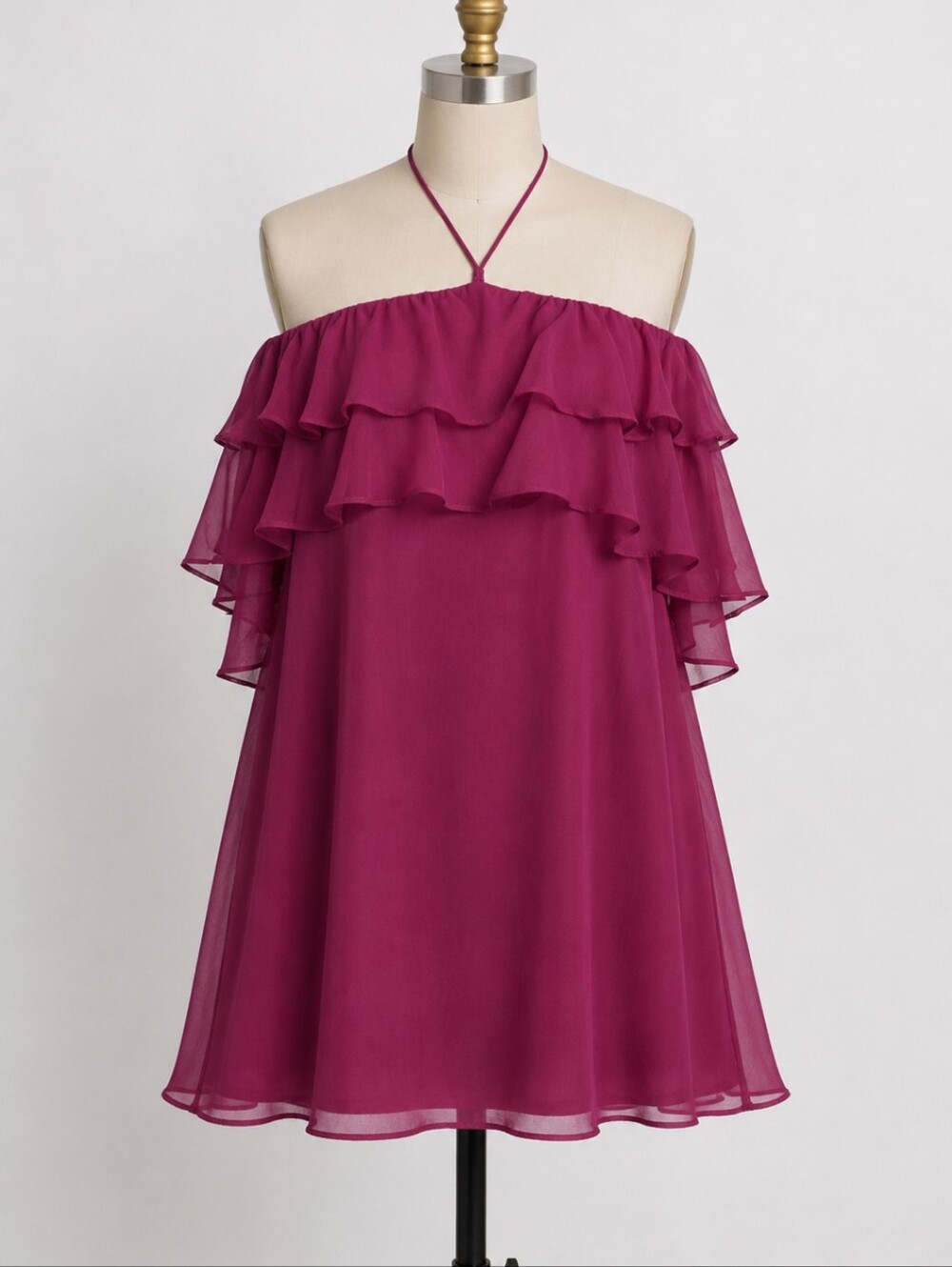 Rebecca Minkoff Dress Off The Shoulder Chiffon Dress Size Small Fairycore Ruffle